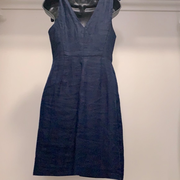 Linen Navy Blue Dress - Picture 4 of 4